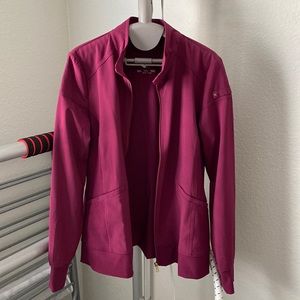 Cherokee iFlex Scrub Jacket, Wine, size Small